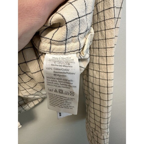 Madewell Perfect Fit Long Sleeve Windowpane Shirt Cotton Button Down L - Picture 6 of 7
